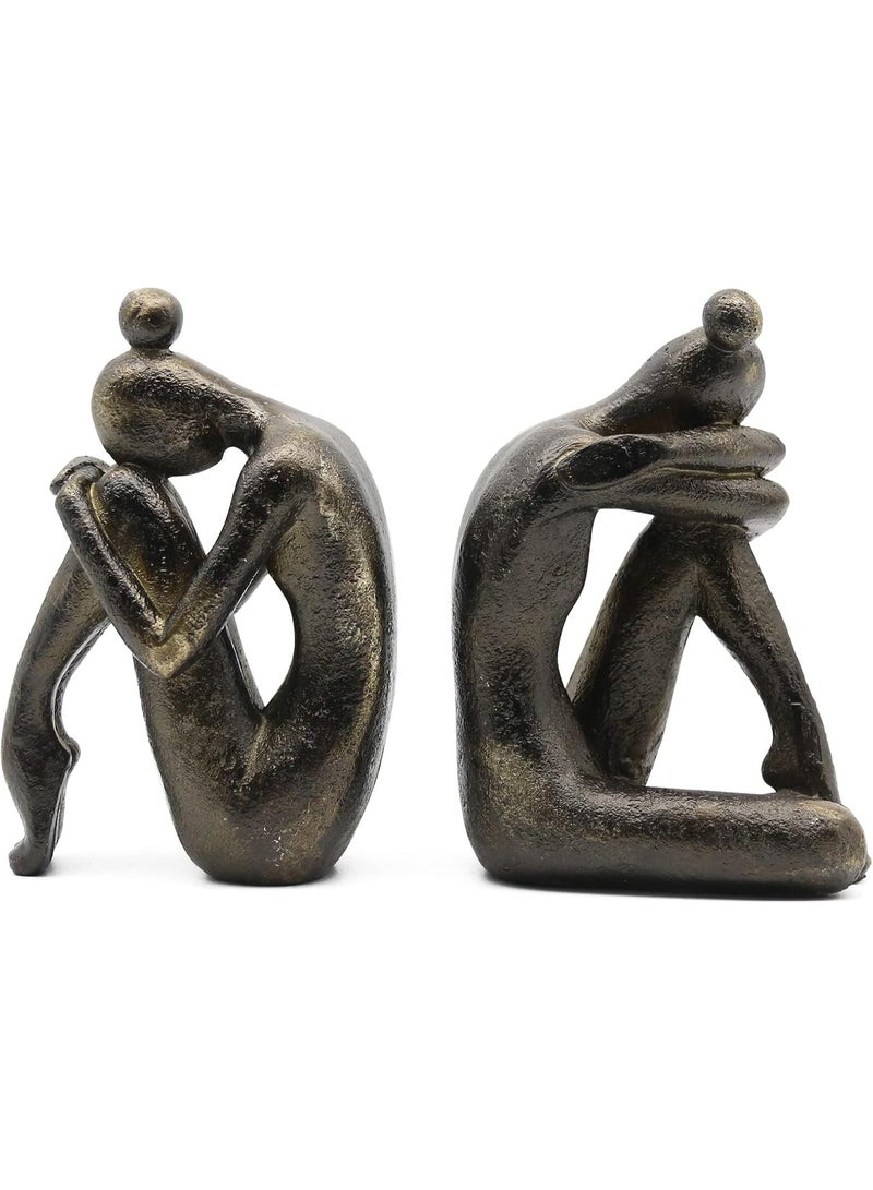 فريدة من نوعها ديكور فتاة المفكر Bookends، مكتب المنزل الكتب الرفوف سدادات حامل، غير انزلاق كتاب سدادات، إبداعي سطح المكتب الزينات لغرفة الدراسة مكتب الفندق الرفوف، الراتنج، 1Pair / 2Piece - Image 1